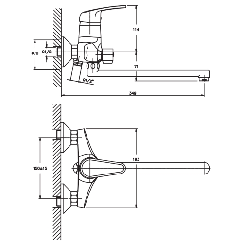 Смеситель для ванны HAIBA MAGIC 006 EURO HB0692