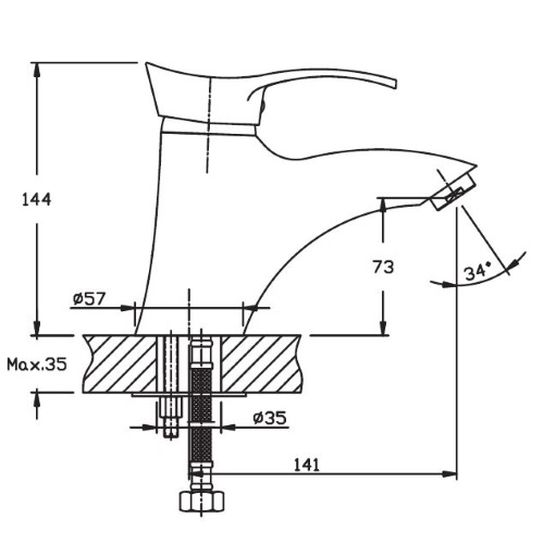 Смеситель для раковин Haiba Eris 001 HB0096 (attach1 1156)