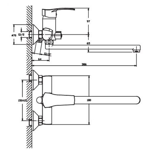 Смеситель для ванны HAIBA ONIX 006 EURO HB0320 (attach1 970)