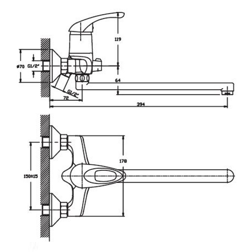 Смеситель для ванны Haiba Luxor 006 EURO HB0237 (attach2 972)