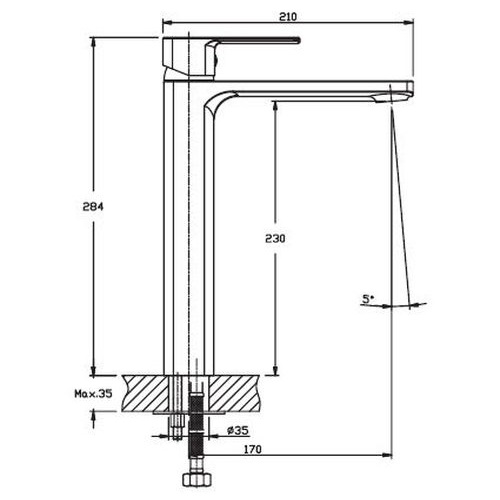 Смеситель для умывальника HAIBA Kubus 001 High HB0839 (attach1 3126)
