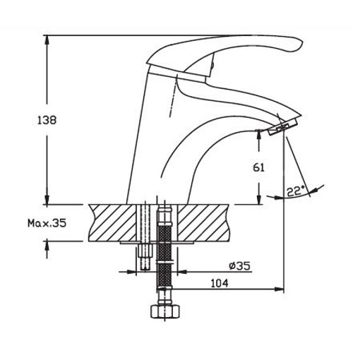 Смеситель для раковины HAIBA LUXOR 001 HB0234 (attach1 976)