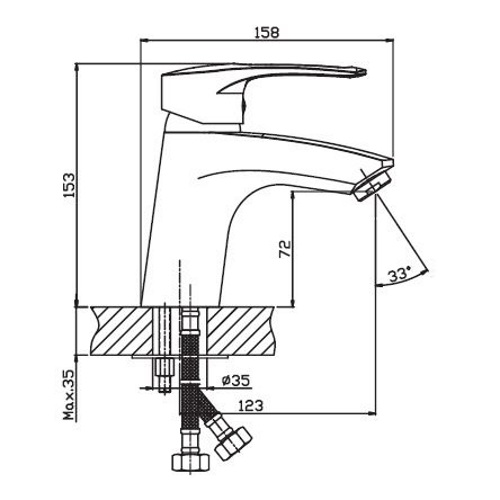 Смеситель для раковины HAIBA GERMES 001 HB0139 (attach1 990)