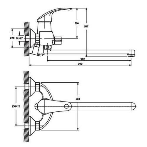 Смеситель для ванны HAIBA MARS 006 EURO SATIN HB0256 (attach1 2835)