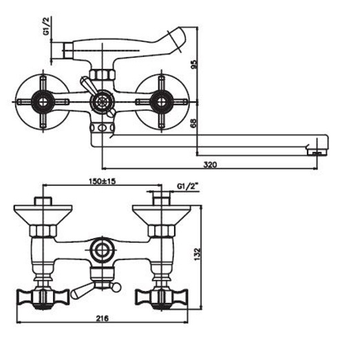 Смеситель для ванны Haiba Zeus 143 HB0423 (attach1 996)
